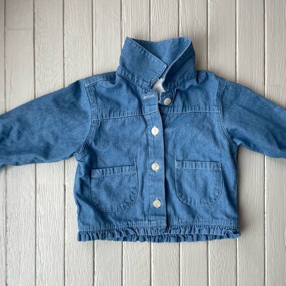 Vintage Baby Gap Denim-like Soft Jacket Baby Girl Size 2 - Picture 6 of 11
